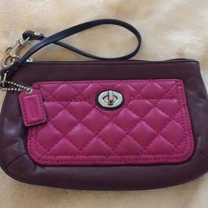 Coach leather wristlet